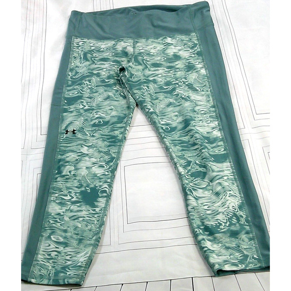 Under Armour HeatGear SeaGreen Leggings/Yoga Pants Compression High Rise-WMNs XL - Picture 3 of 10